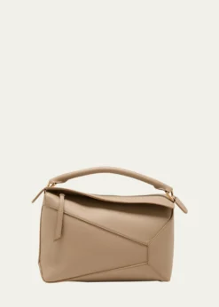 LoewePuzzle Edge Medium Top-Handle Bag in Soft Grained Leather