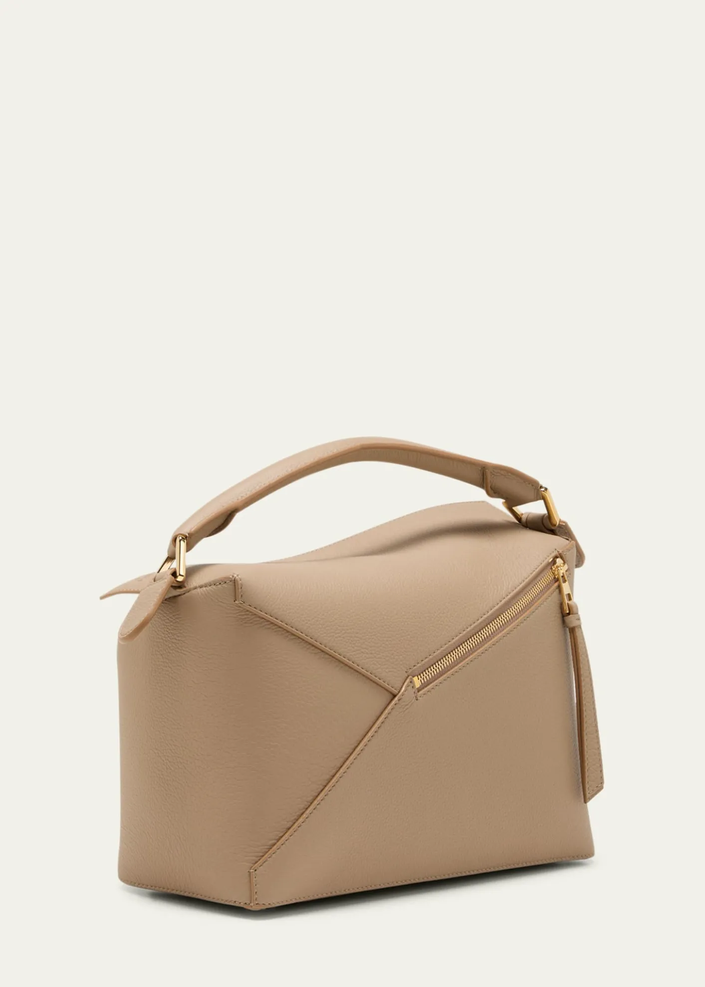LoewePuzzle Edge Medium Top-Handle Bag in Soft Grained Leather
