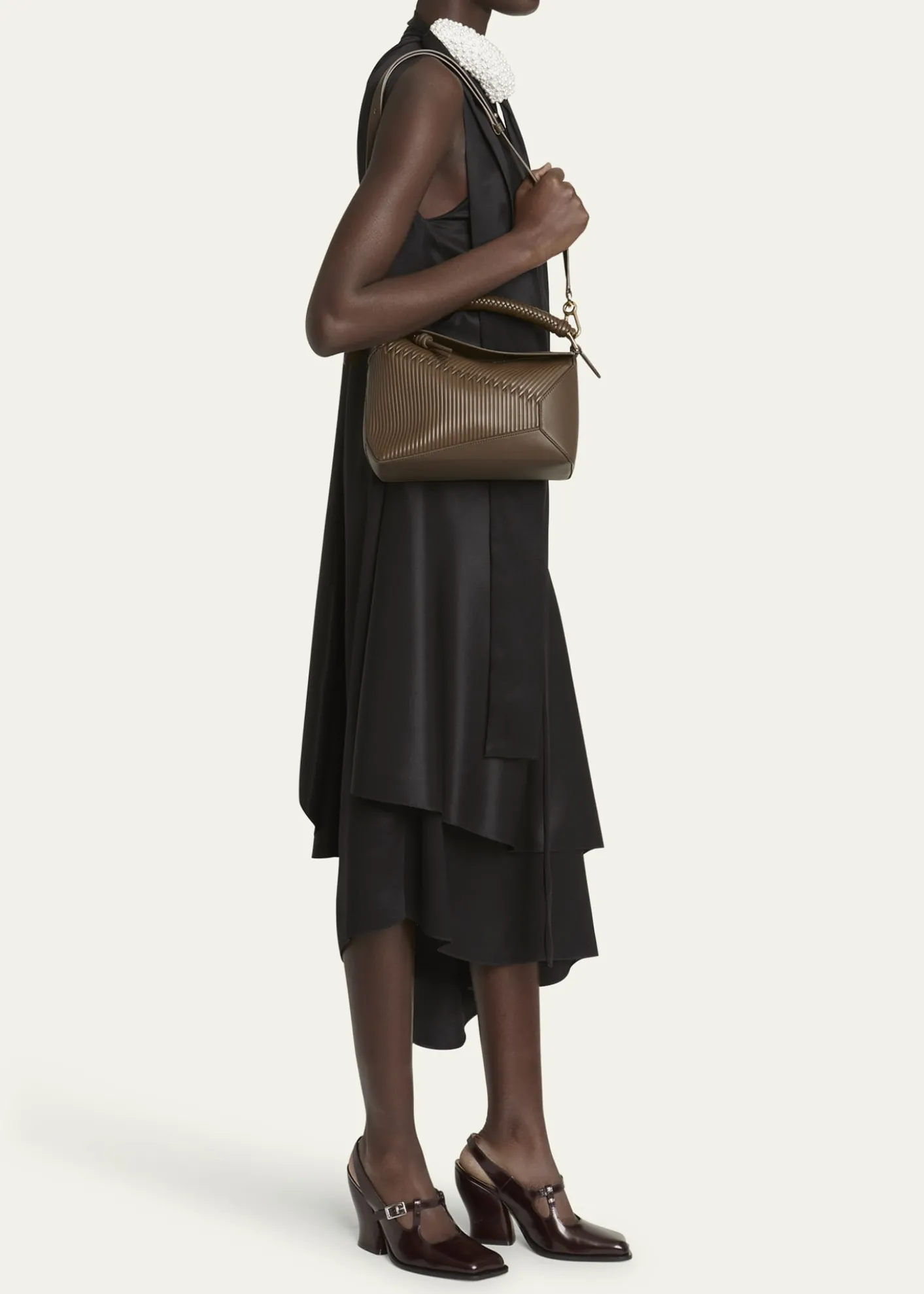 LoewePuzzle Edge Small Calfskin Top-Handle Bag