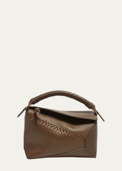 LoewePuzzle Edge Small Calfskin Top-Handle Bag