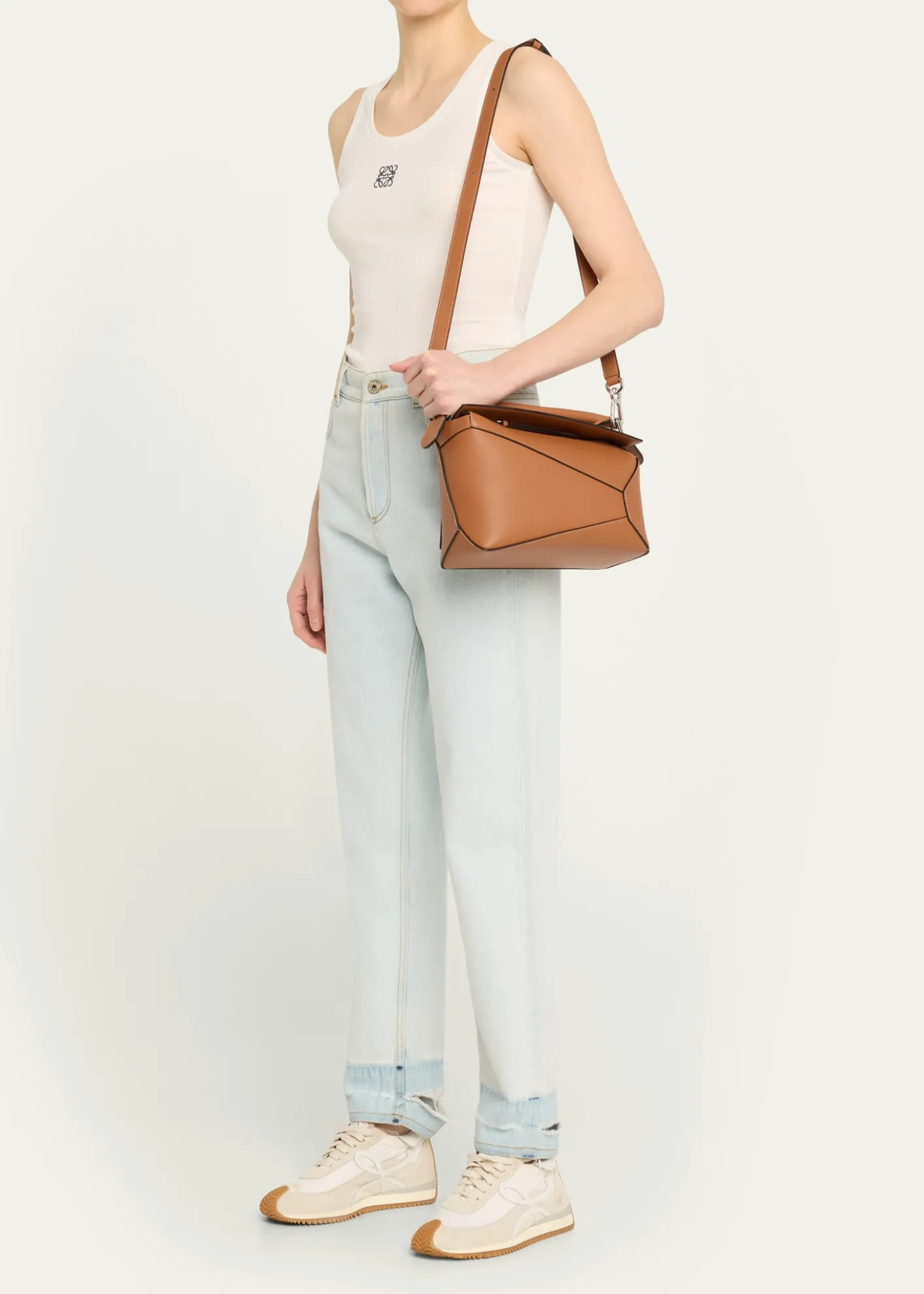 LoewePuzzle Edge Small Top-Handle Bag in Leather