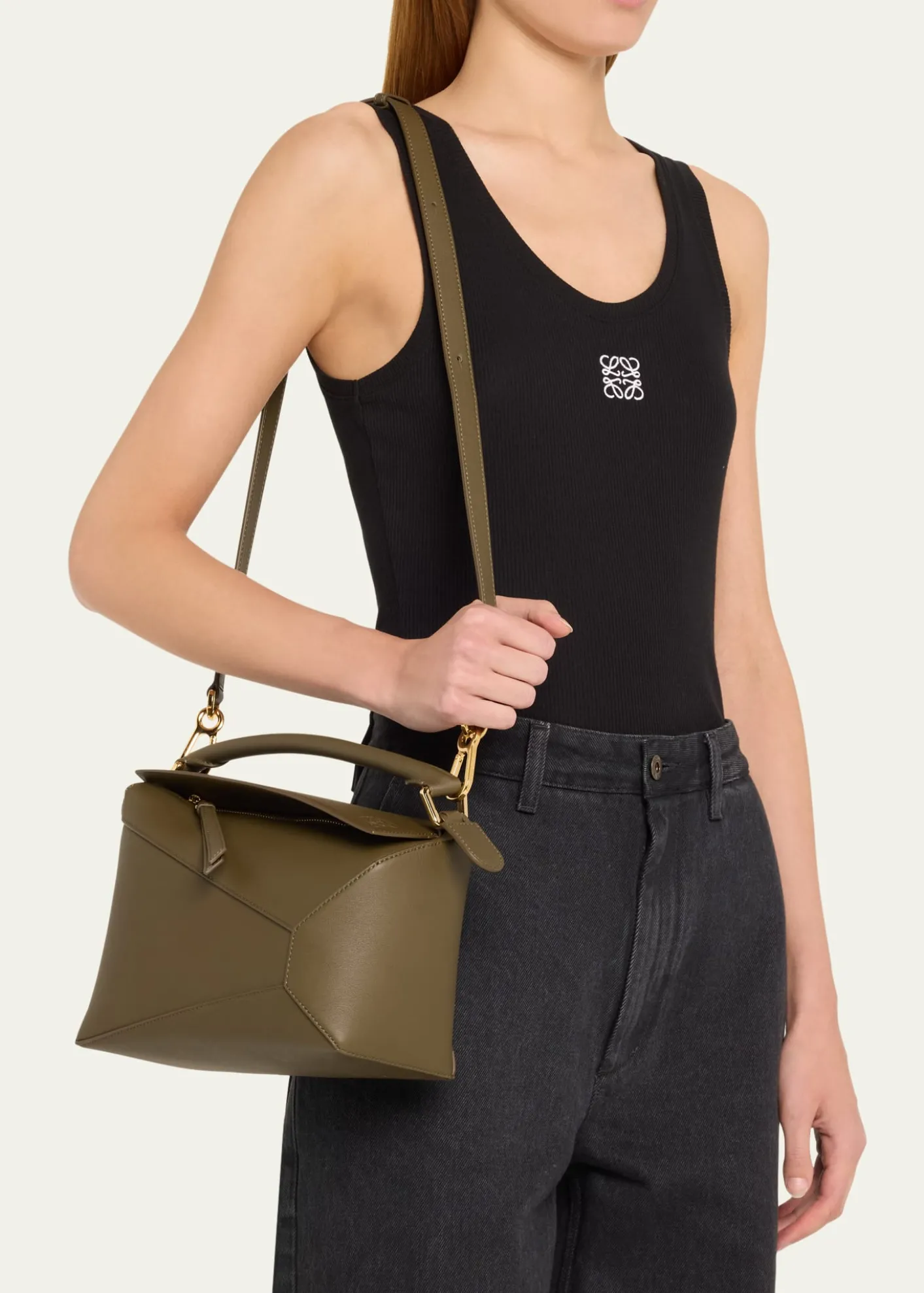 LoewePuzzle Edge Small Top-Handle Bag in Leather