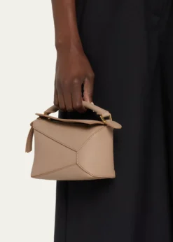 LoewePuzzle Edge Small Top-Handle Bag in Grained Leather