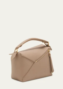 LoewePuzzle Edge Small Top-Handle Bag in Grained Leather