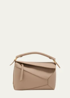 LoewePuzzle Edge Small Top-Handle Bag in Grained Leather