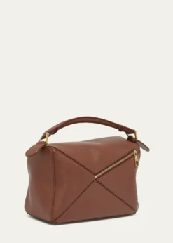 LoewePuzzle Elevated Small Top-Handle Bag in Leather