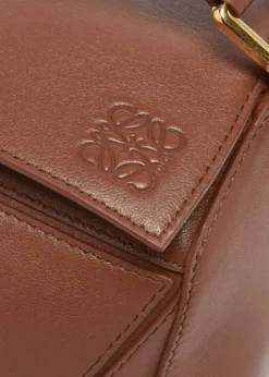 LoewePuzzle Elevated Small Top-Handle Bag in Leather