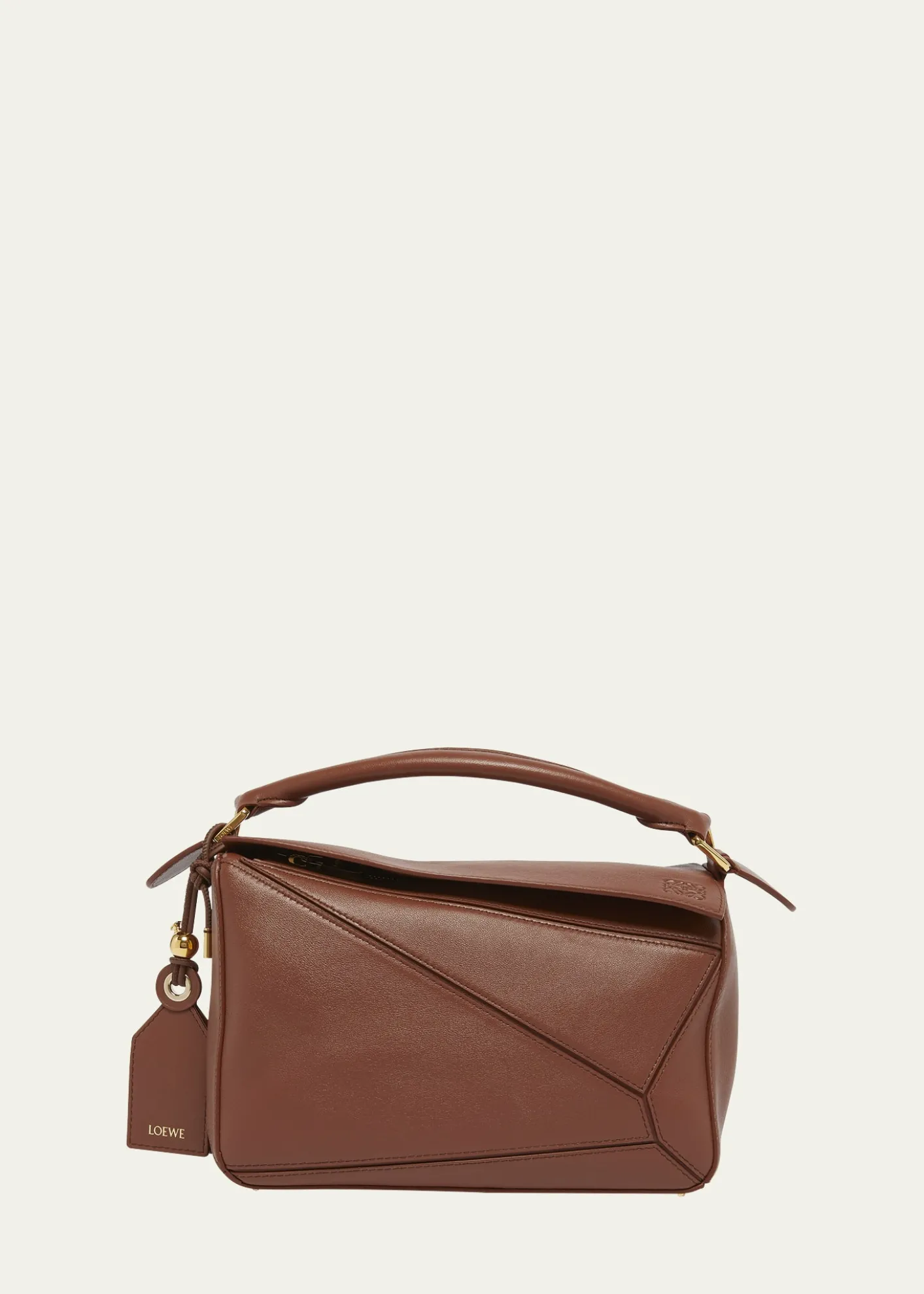 LoewePuzzle Elevated Small Top-Handle Bag in Leather