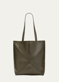 LoewePuzzle Fold Medium Tote Bag in Shiny Leather