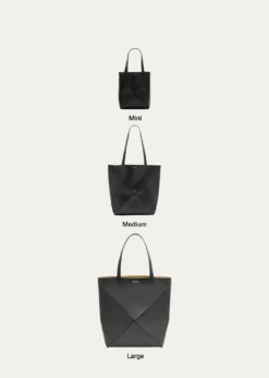 LoewePuzzle Fold Medium Tote Bag in Shiny Leather