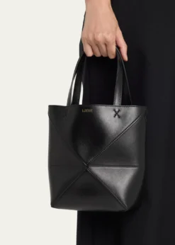 LoewePuzzle Fold Mini Tote Bag in Shiny Leather