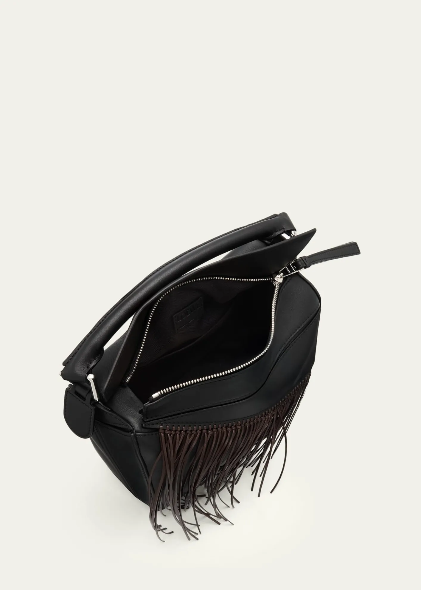 LoewePuzzle Fringed Top-Handle Bag in Leather