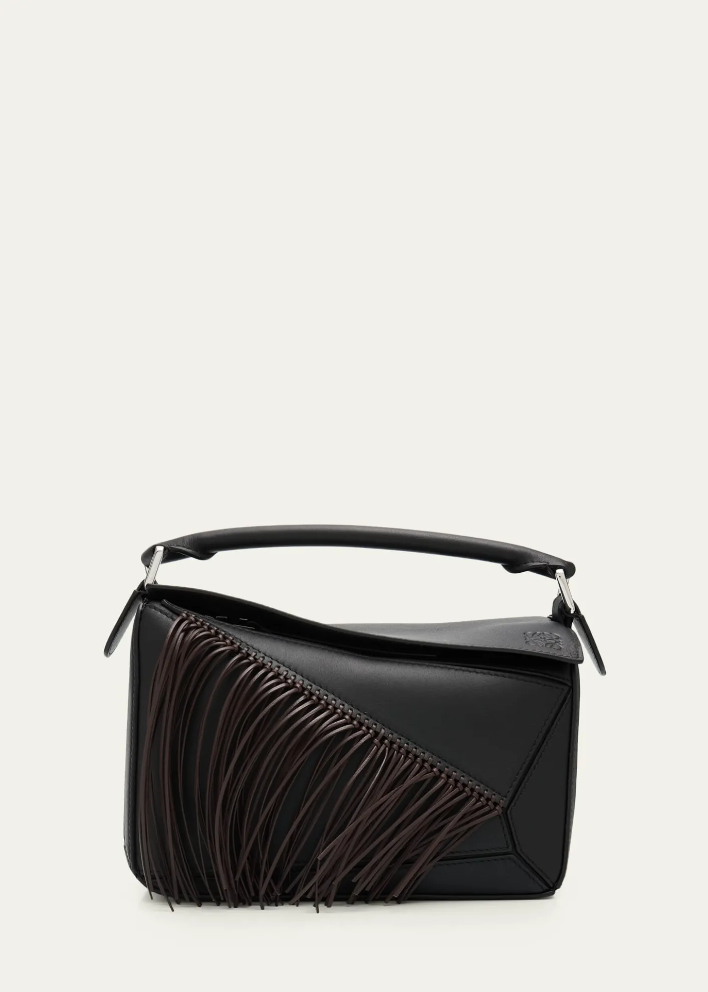 LoewePuzzle Fringed Top-Handle Bag in Leather