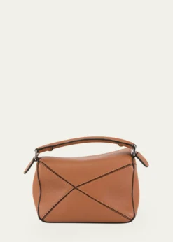 LoewePuzzle Mini Top-Handle Bag in Leather