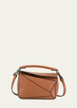 LoewePuzzle Mini Top-Handle Bag in Leather