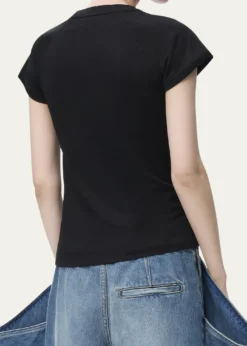 LoeweRibbed Anagram Short-Sleeve Tee