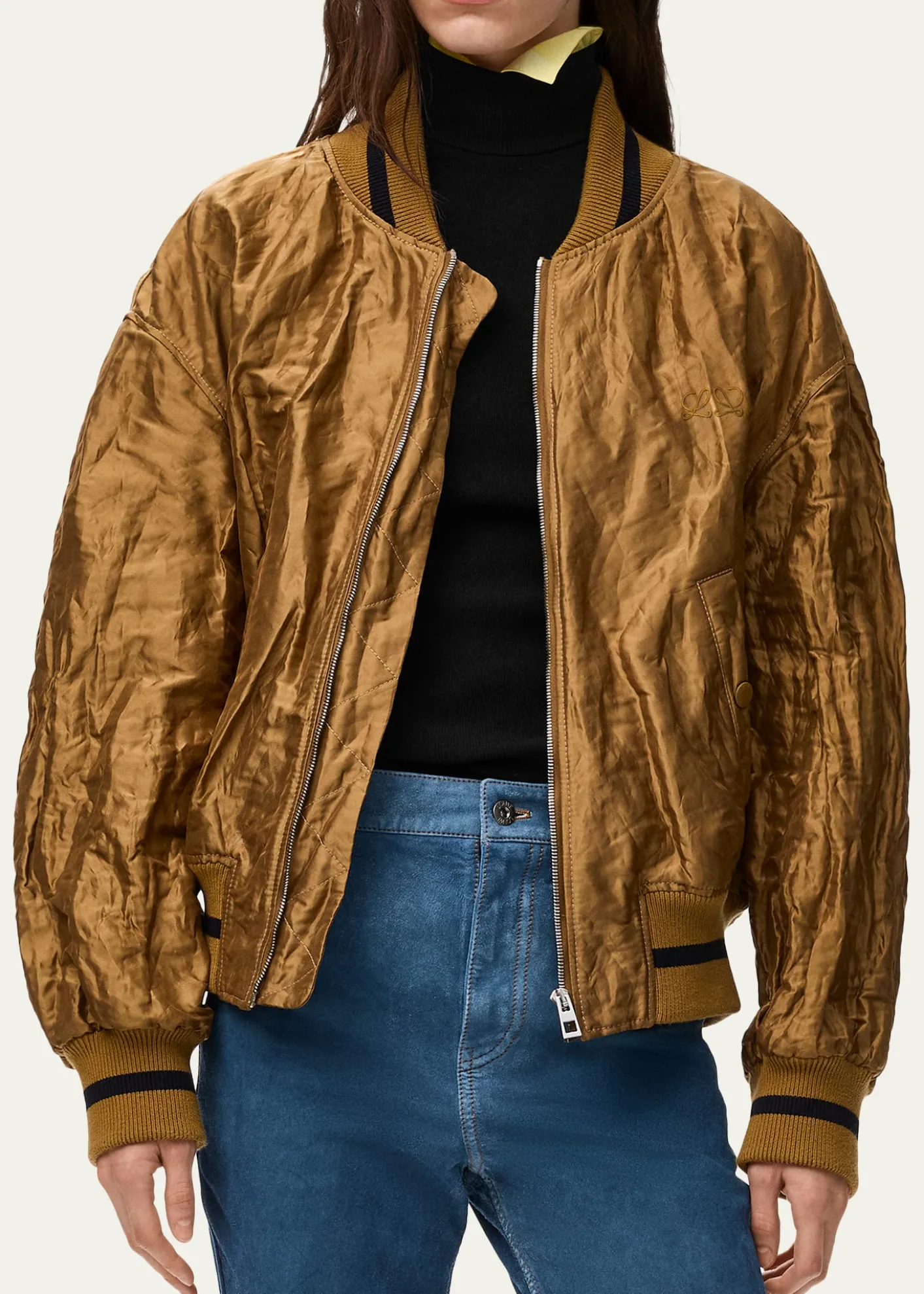 LoeweSatin Oversized Bomber Jacket