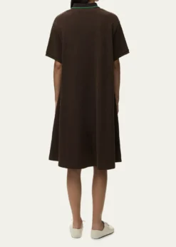 LoeweShort-Sleeve Cotton Pique High-Low Polo Dress