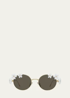 LoeweSignature Floral Metal Sunglasses