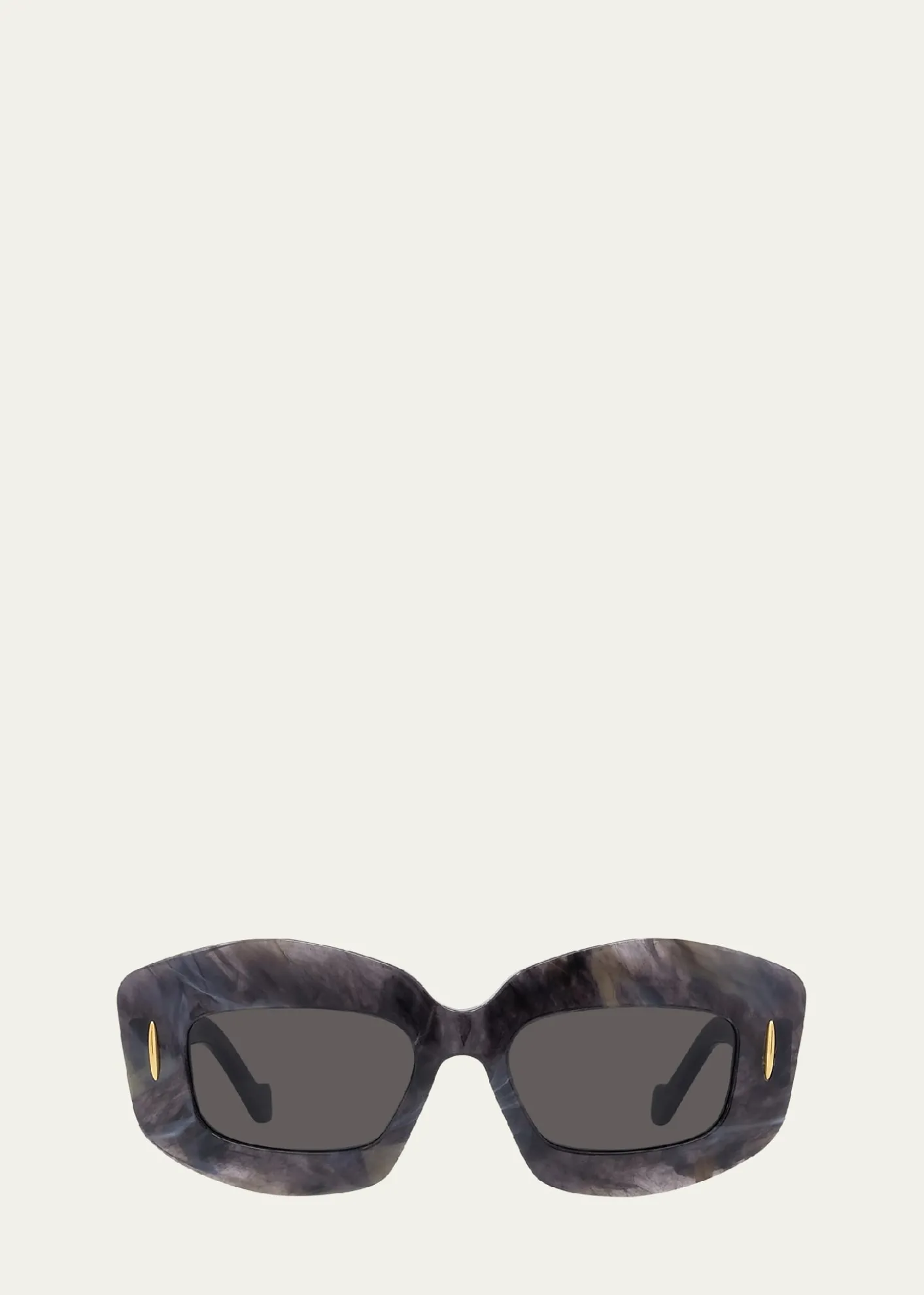 LoeweSilver Screen Chunky Acetate Rectangle Sunglasses