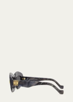 LoeweSilver Screen Chunky Acetate Rectangle Sunglasses