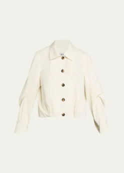 LoeweSingle-Breasted Cotton Balloon Jacket