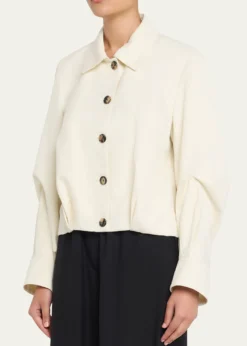 LoeweSingle-Breasted Cotton Balloon Jacket