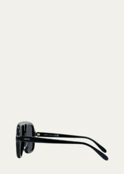 LoeweSlim Aviator Logo Sunglasses