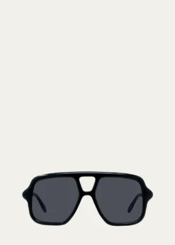 LoeweSlim Aviator Logo Sunglasses