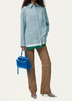 LoeweStriped Crinkled Cotton Button-Down Shirt
