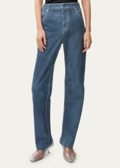 LoeweSuede Goatskin Straight-Leg Trousers