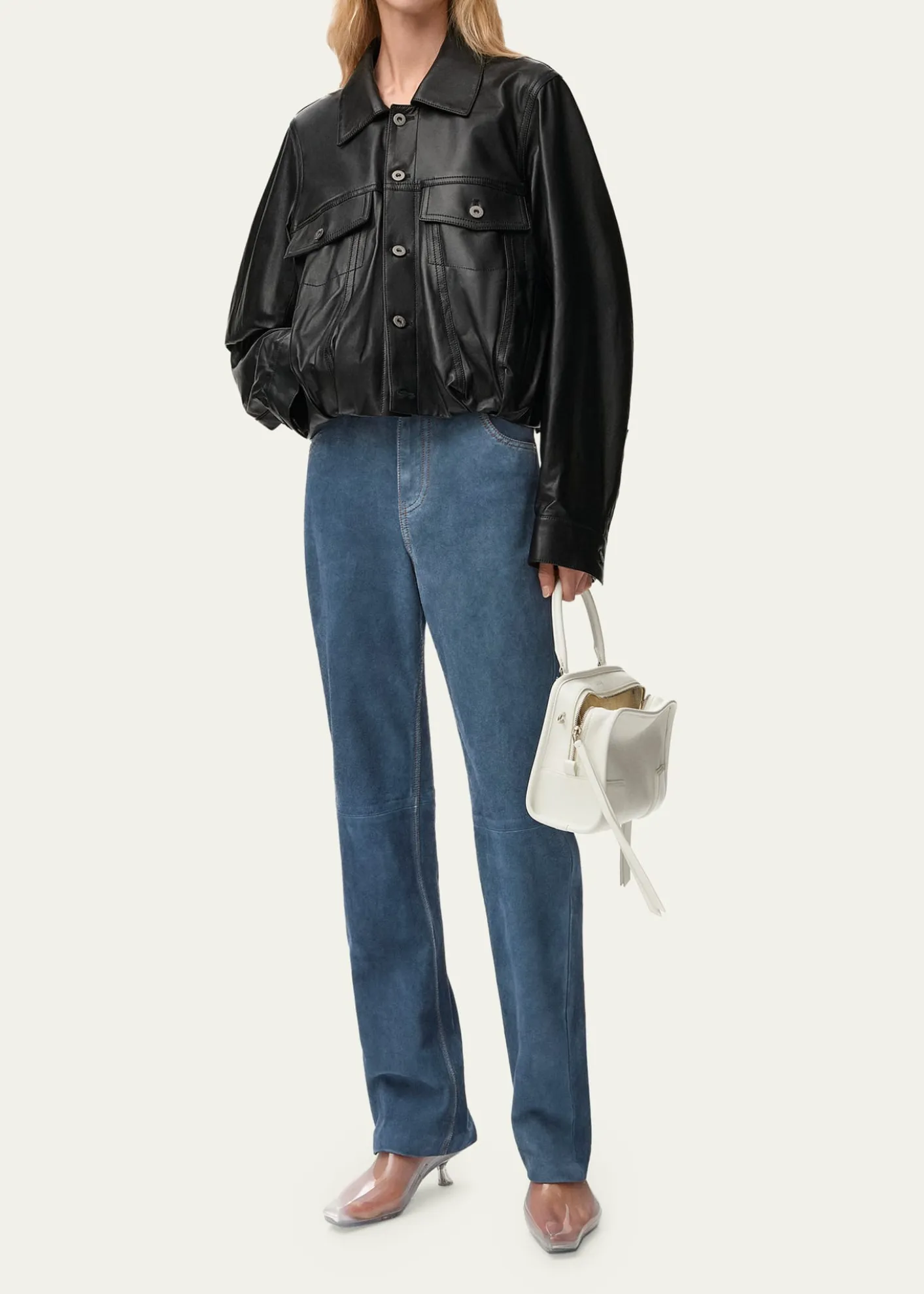 LoeweSuede Goatskin Straight-Leg Trousers