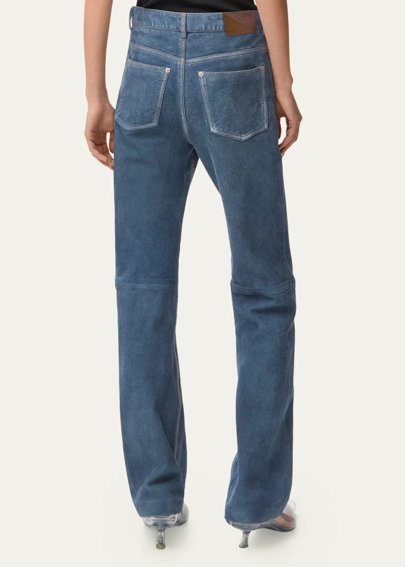 LoeweSuede Goatskin Straight-Leg Trousers