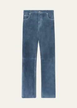 LoeweSuede Goatskin Straight-Leg Trousers
