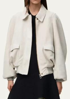 LoeweSuede Oversized Bomber Jacket