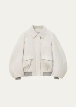 LoeweSuede Oversized Bomber Jacket