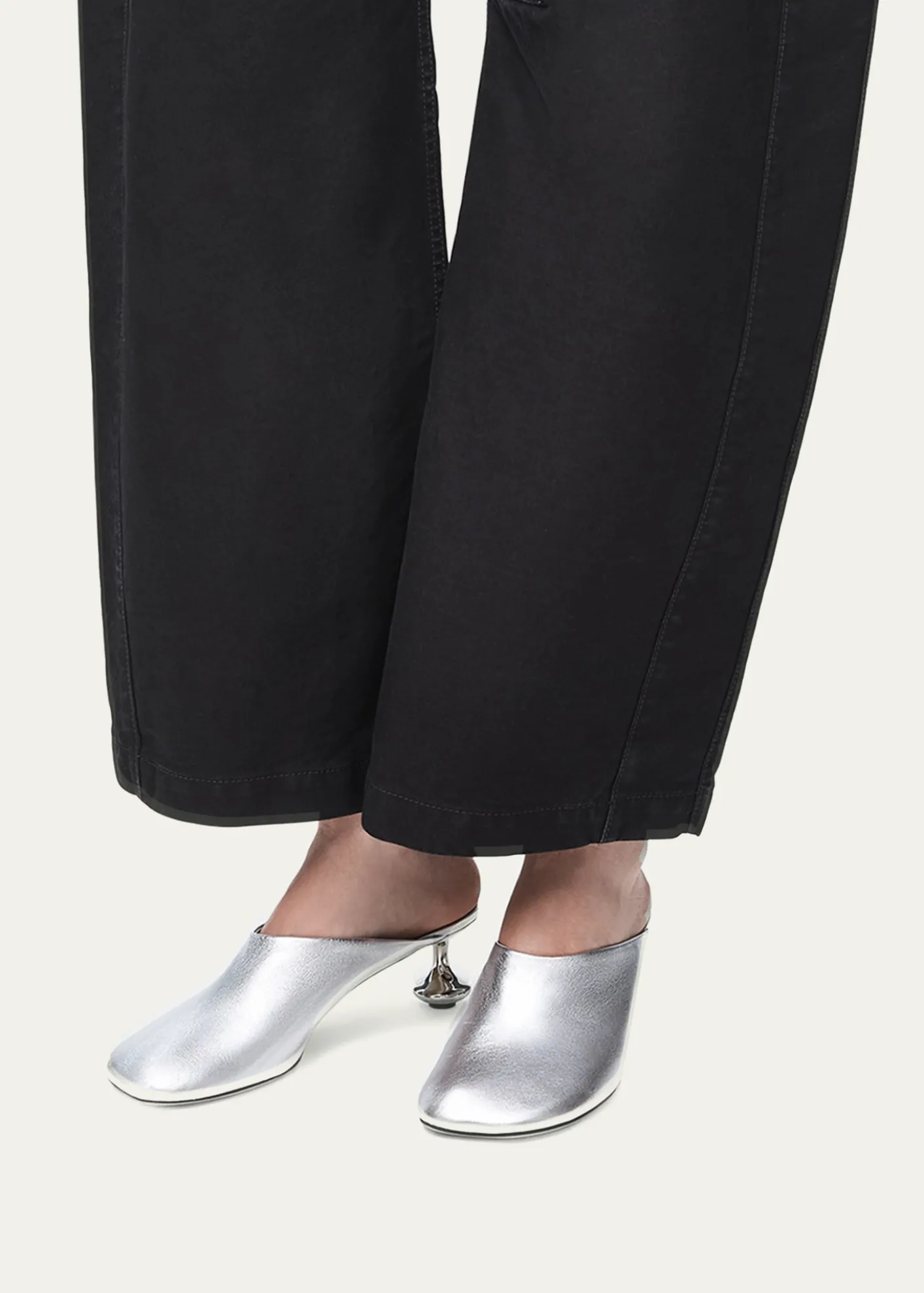 LoeweToy Metallic Mule Pumps