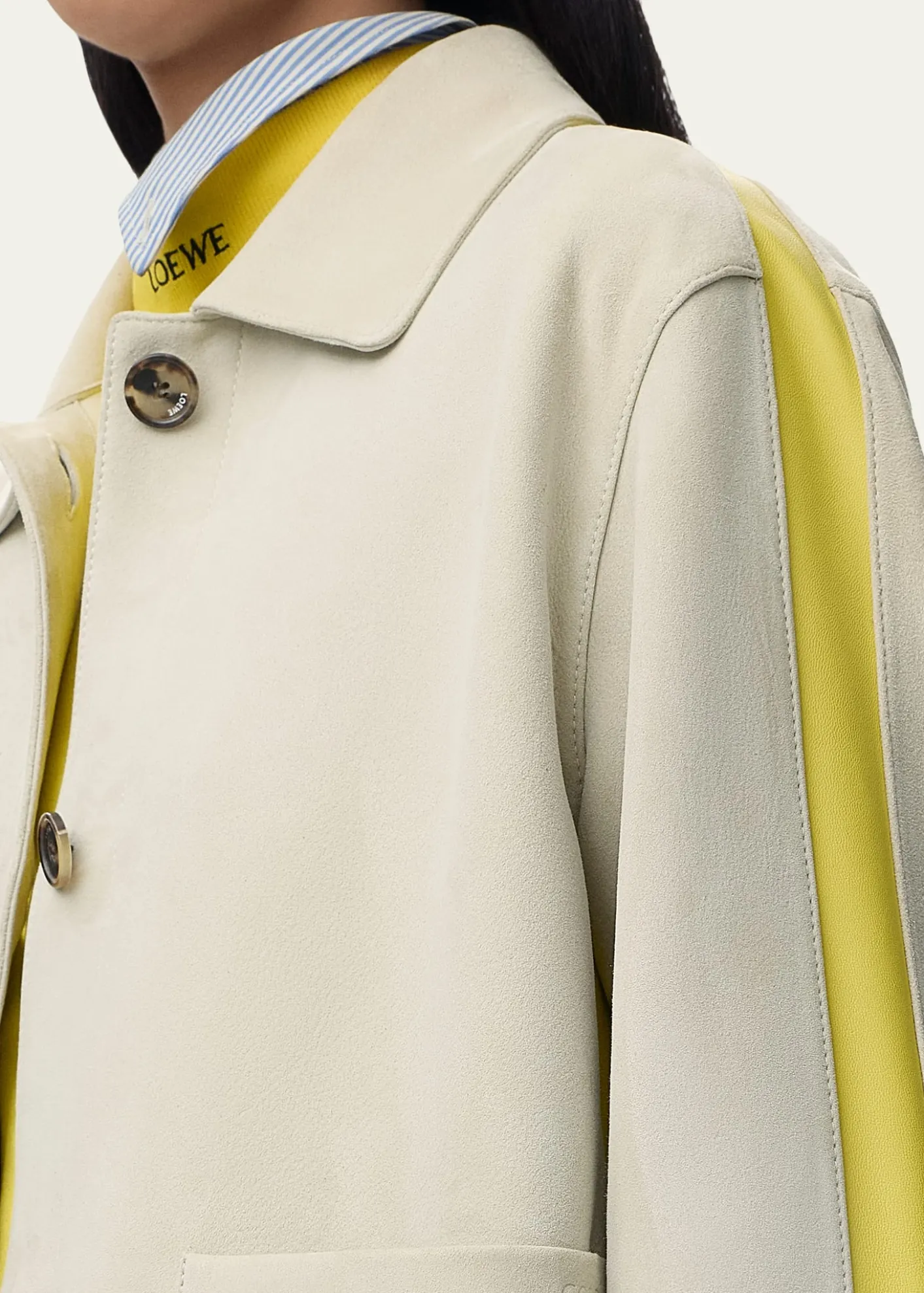 LoeweTurn Up Leather Colorblock Jacket