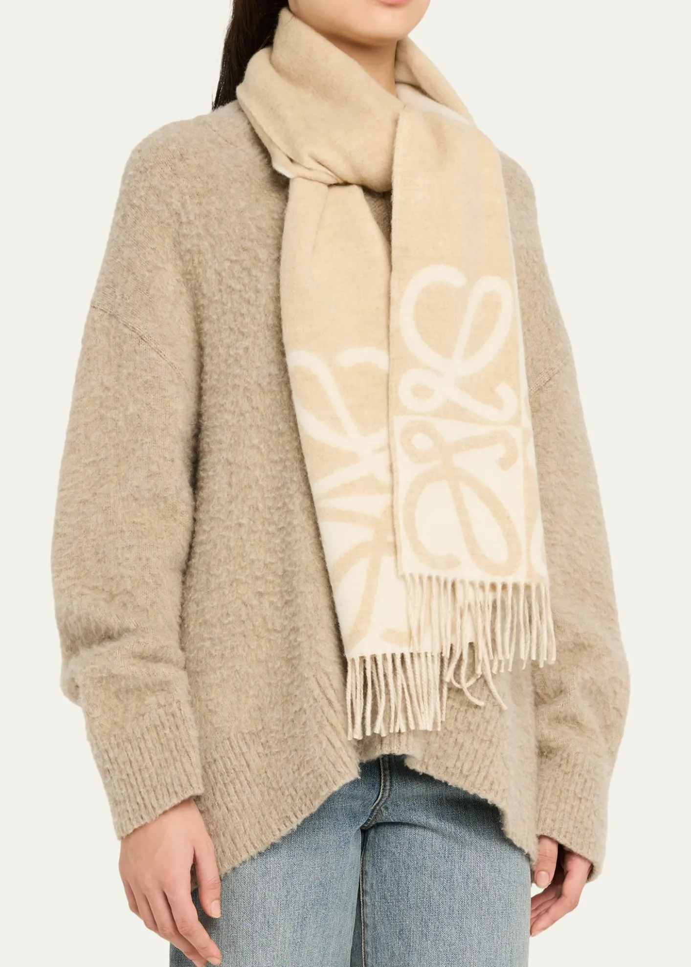 LoeweWool and Cashmere Anagram Scarf