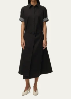 LoeweWrapped Short-Sleeve Midi Shirtdress