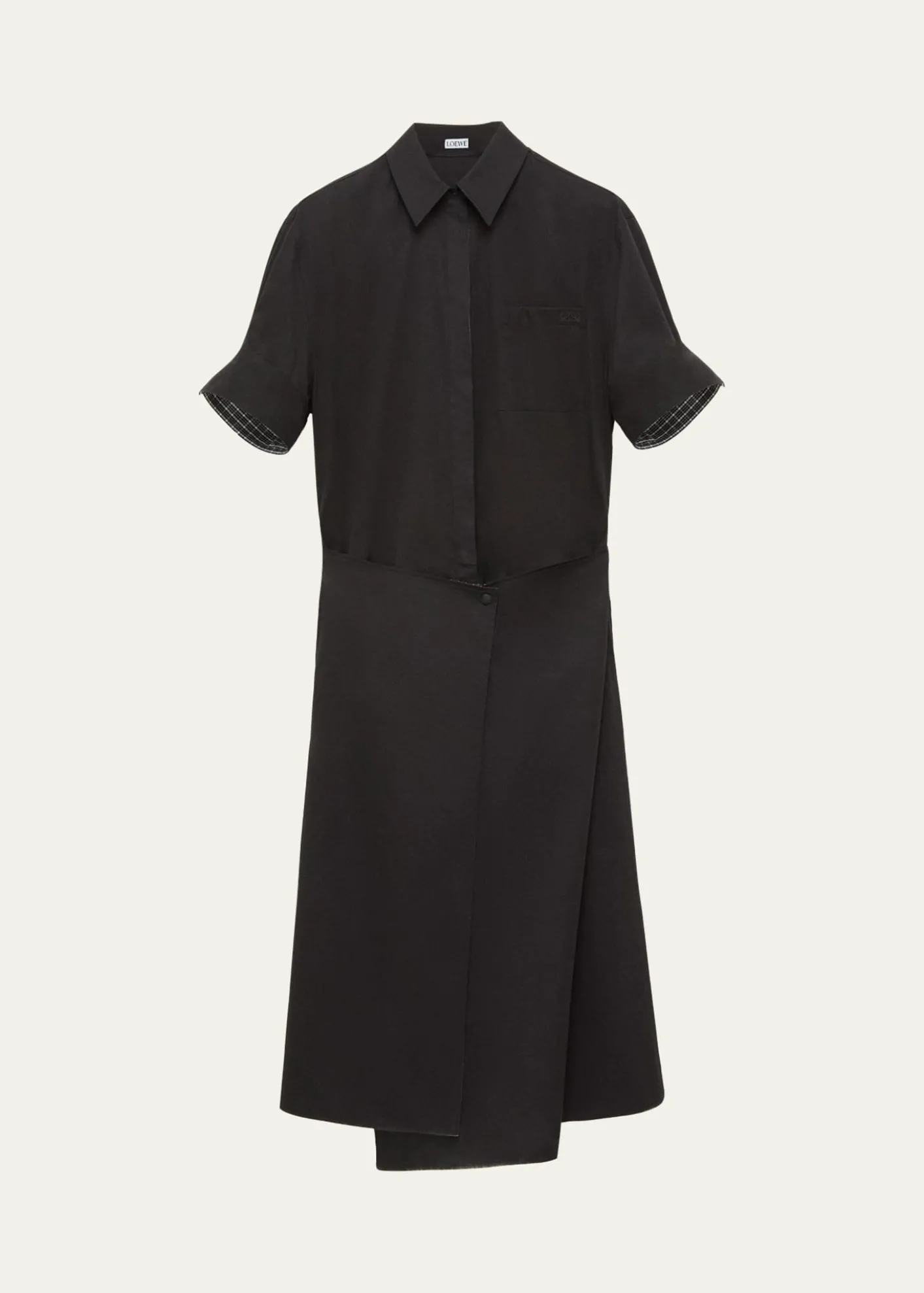 LoeweWrapped Short-Sleeve Midi Shirtdress