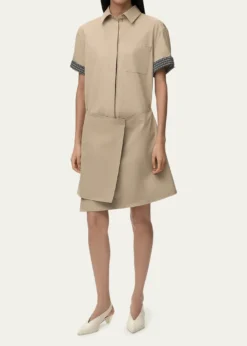 LoeweWrapped Short-Sleeve Shirtdress
