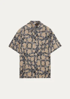 Loewex Paula's Ibiza Men's Towel Terry Jacquard L-Script Short-Sleeve Shirt
