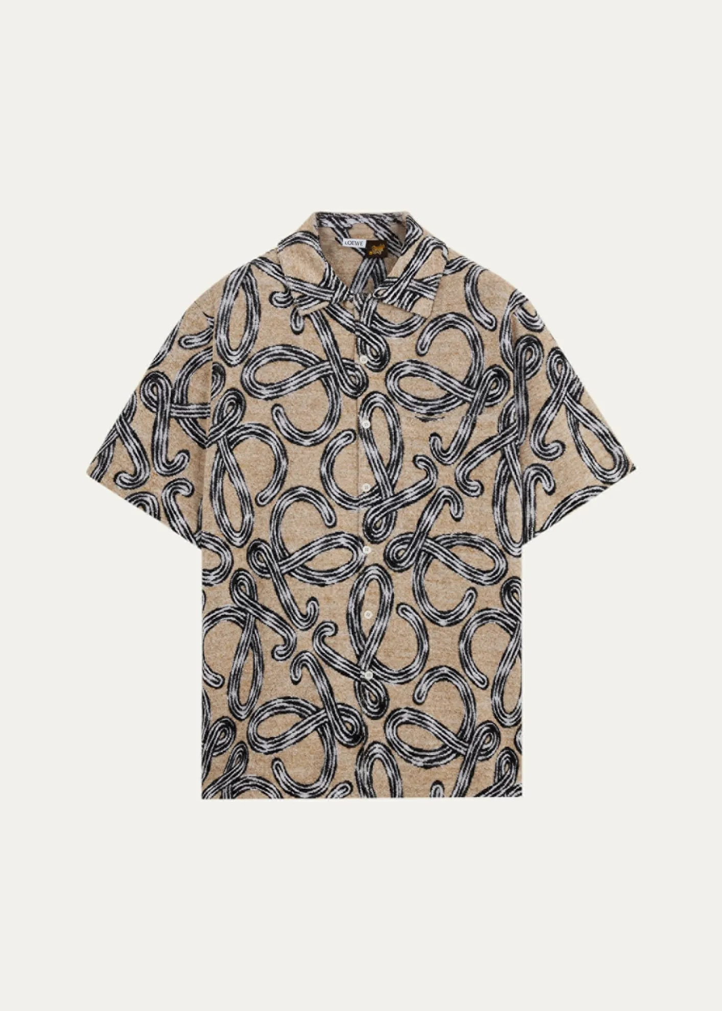 Loewex Paula's Ibiza Men's Towel Terry Jacquard L-Script Short-Sleeve Shirt