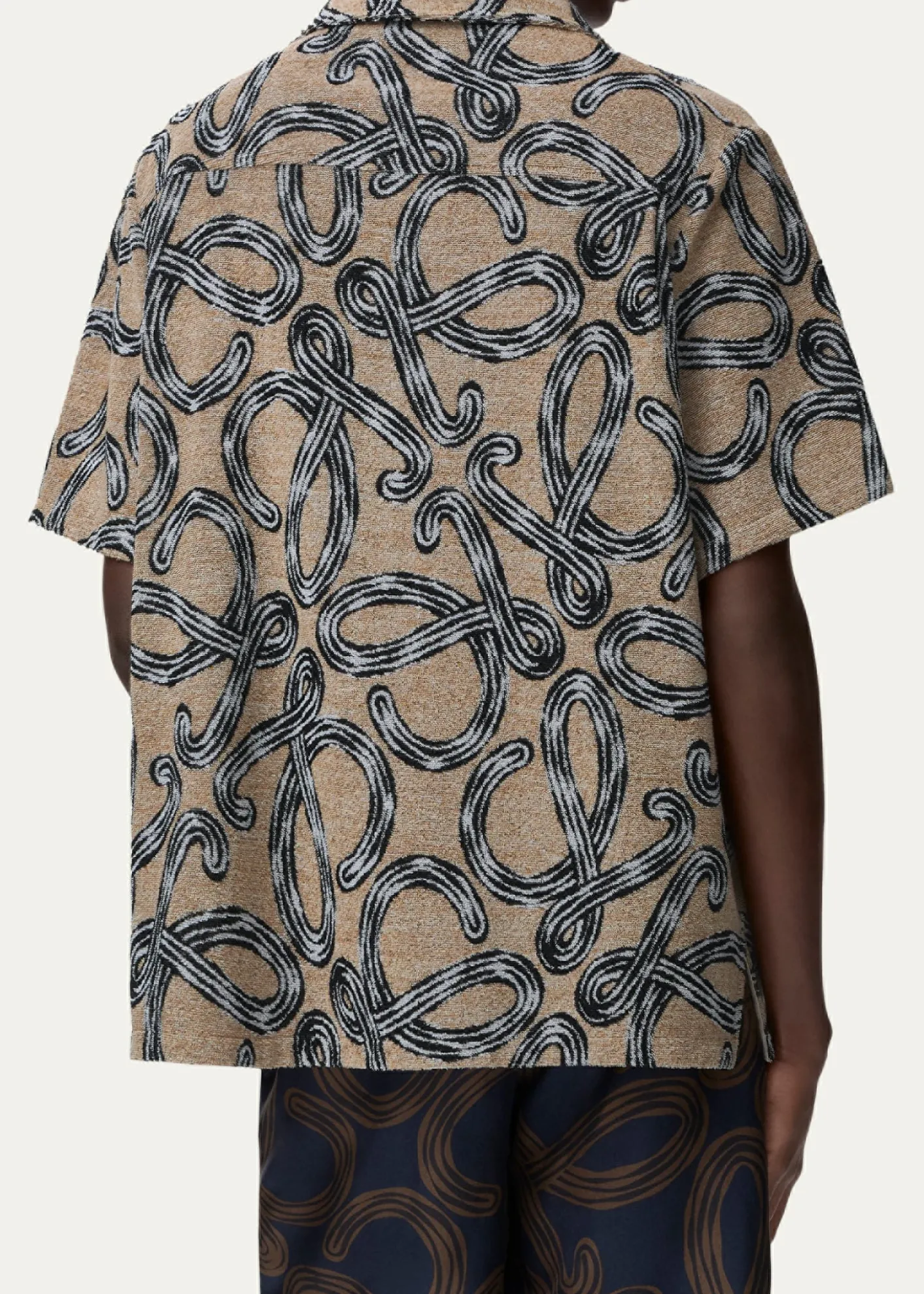 Loewex Paula's Ibiza Men's Towel Terry Jacquard L-Script Short-Sleeve Shirt