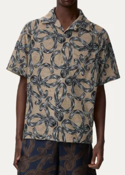 Loewex Paula's Ibiza Men's Towel Terry Jacquard L-Script Short-Sleeve Shirt