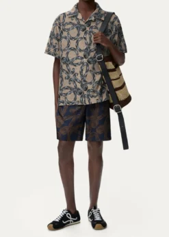Loewex Paula's Ibiza Men's Towel Terry Jacquard L-Script Short-Sleeve Shirt