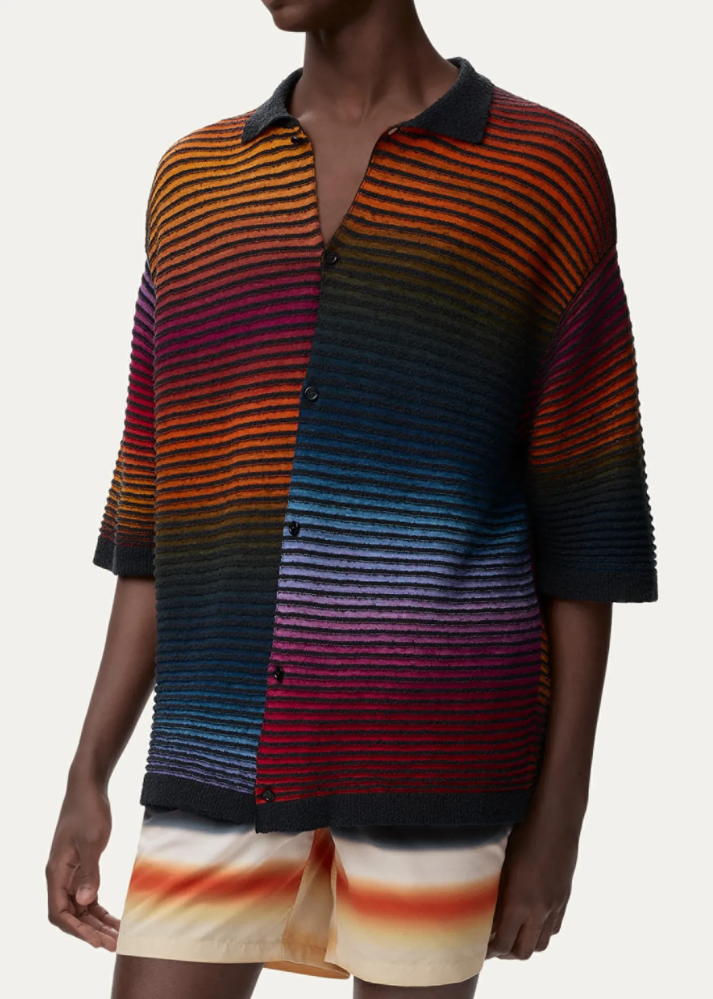 Loewex Paula's Ibiza Men's Multi-Stripe Knit Shirt