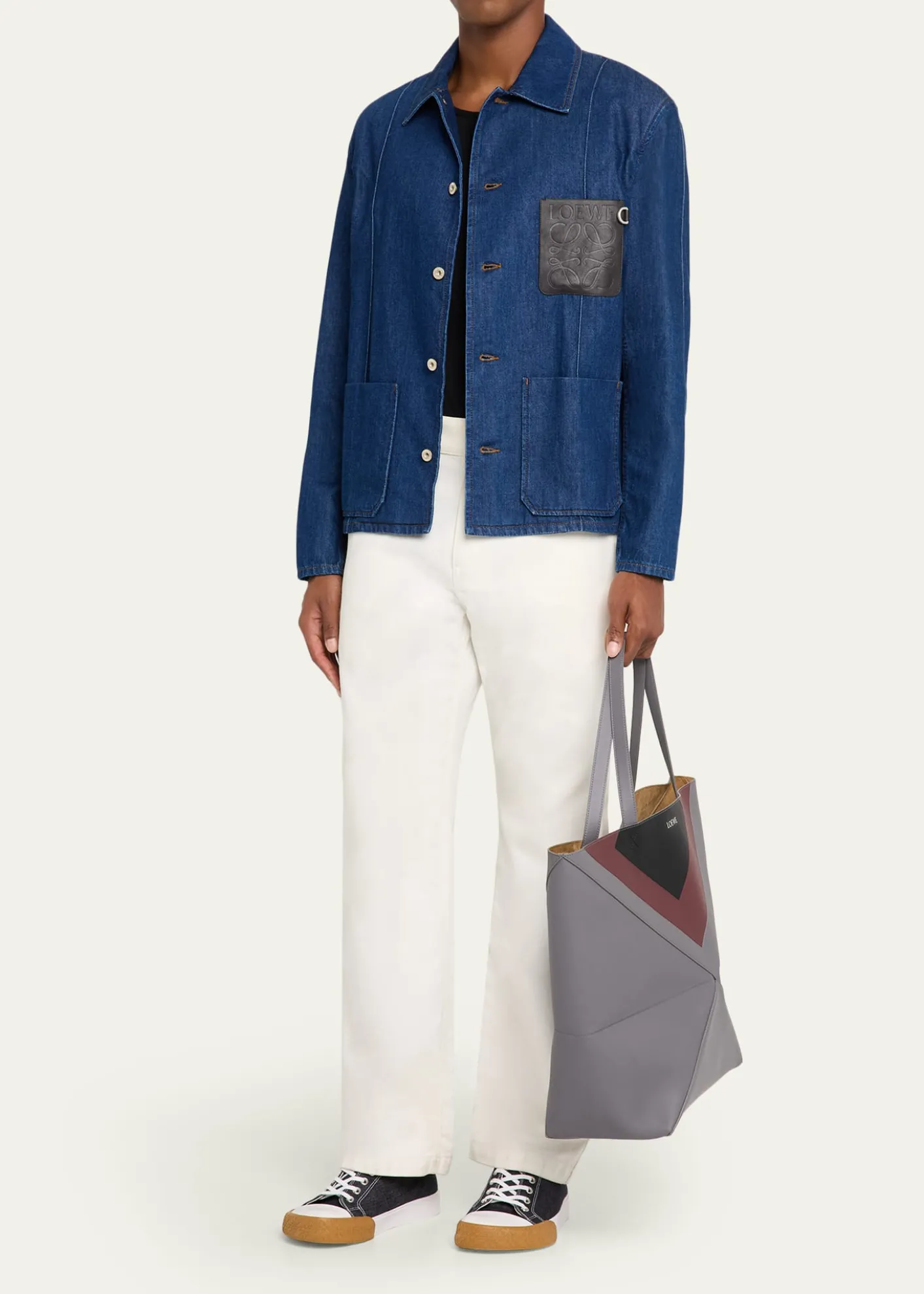 Loewex Albers Men's Puzzle Fold Tote Bag in Nappa Leather