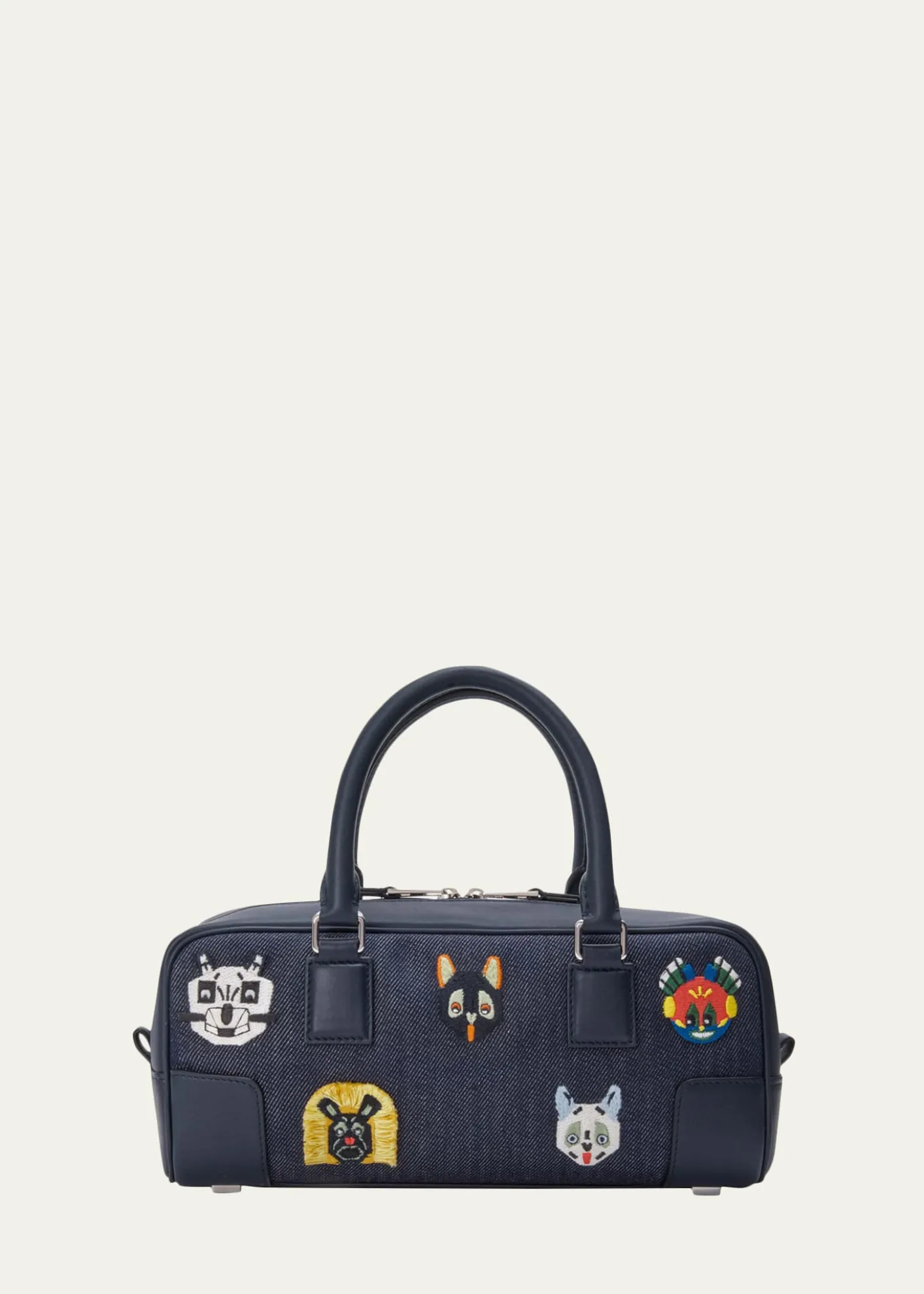 Loewex Louis Wain Amazona 23 Top-Handle Bag in Denim